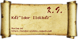 Káldor Ildikó névjegykártya